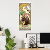 Victoriaans tijdperk Art Nouveau Thistle uit het z Poster (Thuiskantoor)