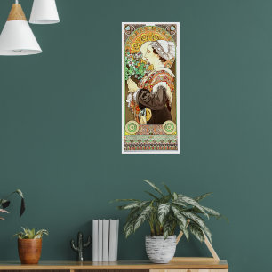 Victoriaans tijdperk Art Nouveau Thistle uit het z Poster