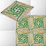 Victoriaans tijdperk Art Nouveau Vier hagedisspatr Tegeltje<br><div class="desc">Dit is een digitaal verbeterd printpatroonontwerp dat is afgeleid van een antiek Victoriaans tijdperk art nouveau of een kunst- en ambachtelijke hagedissenontwerp van Maurice Pillard Verneuil. U kunt de achtergrondkleur aanpassen.</div>