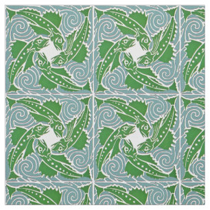 Victoriaans tijdperk Art Nouveau Vier Vissen Patro Stof