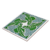 Victoriaans tijdperk Art Nouveau Vier Vissen Patro Tegeltje (Zijkant)
