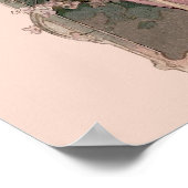 Victoriaans tijdperk Art Nouveau Vrouw & Halve Maa Poster (Hoek)