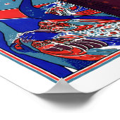  Victoriaans tijdperk Art Nouveau Vrouw & pauwen Poster (Hoek)