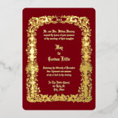 Victoriaans Tijdperk Bloemenurnen Border Wedding Folie Uitnodiging (Voorkant)