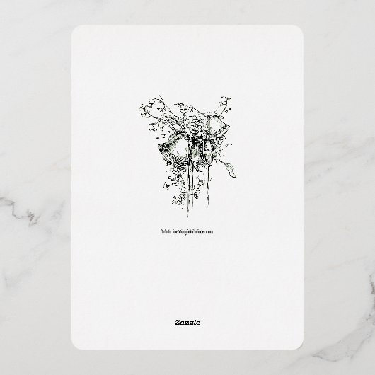 Victoriaans Tijdperk Bloemenurnen Border Wedding Folie Uitnodiging (Achterkant)