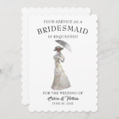 Victoriaans tijdperk bruidsmeisjes kaart (Voorkant / Achterkant)