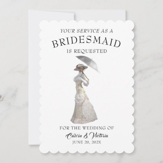 Victoriaans tijdperk bruidsmeisjes kaart (Voorkant)