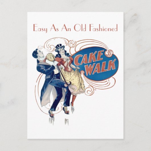 Victoriaans tijdperk Cakewalk Briefkaart (Voorkant)