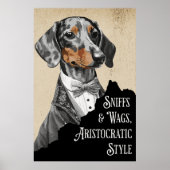 Victoriaans tijdperk Dachshund Gentleman Poster (Voorkant)