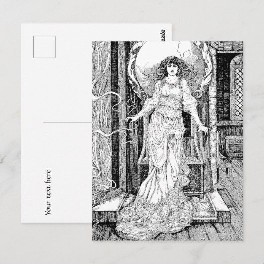  Victoriaans tijdperk de dame van Shalott Briefkaart (Voorkant / Achterkant)