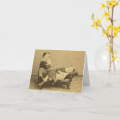 Victoriaans Tijdperk Dood Foto Kaart (Gele Bloem)
