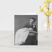 Victoriaans Tijdperk Dood Foto Kaart (Gele Bloem)