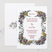 Victoriaans tijdperk Floral Cartouche Kaart (Voorkant / Achterkant)