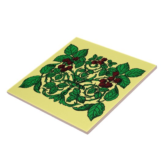  Victoriaans tijdperk frambozen Tegeltje (Zijkant)