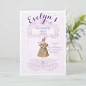 Victoriaans tijdperk geïnspireerde verjaardagsfees kaart (Staand voorkant)