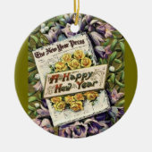 Victoriaans tijdperk Happy Nieuwjaar Ornament Deco (Voorkant)
