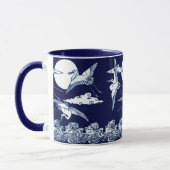  Victoriaans tijdperk Japanse kranen over maan Mok (Links)