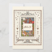 Victoriaans tijdperk Kate Greenaway Border Wedding Kaart (Achterkant)