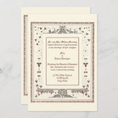 Victoriaans tijdperk Kate Greenaway Border Wedding Kaart (Voorkant / Achterkant)