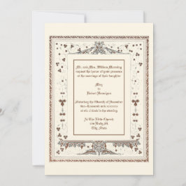 Victoriaans tijdperk Kate Greenaway Border Wedding Kaart