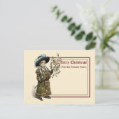  Victoriaans tijdperk Kate Greenaway Kerstmis Briefkaart (Staand voorkant)