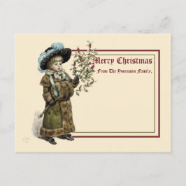 Victoriaans tijdperk Kate Greenaway Kerstmis Briefkaart