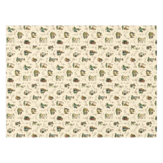 Victoriaans tijdperk Kate Greenaway Pattern Tafelkleed (Voorkant (Horizontaal))
