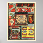  Victoriaans tijdperk kruidenier voedsel advertent Poster (Voorkant)