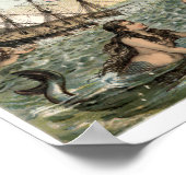  Victoriaans tijdperk met zeemeerminnen Poster (Hoek)