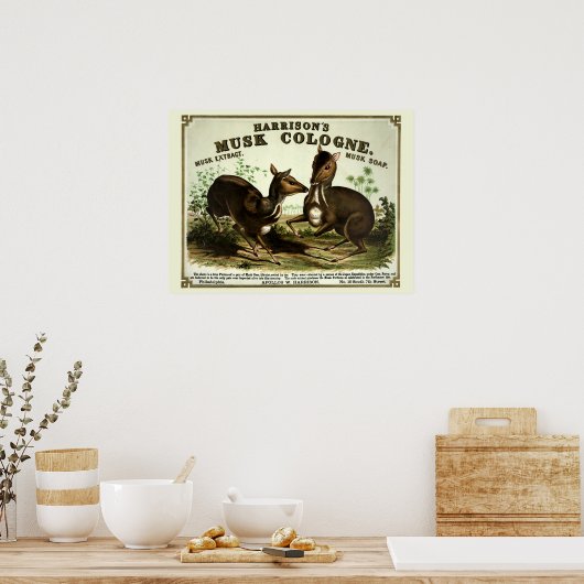 Victoriaans tijdperk Musk zeep advertentie Poster (Keuken)