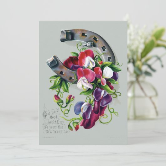  Victoriaans tijdperk Nieuwjaar Feestdagenkaart (Staand voorkant)