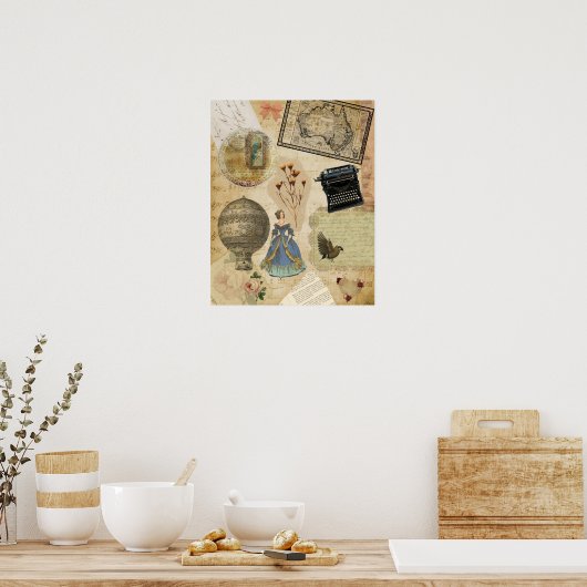 Victoriaans tijdperk romantisch ontwerp poster (Keuken)