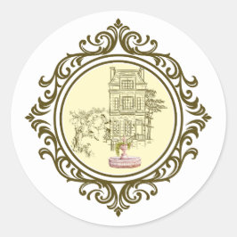 Victoriaans tijdperk ronde sticker