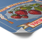 Victoriaans tijdperk Sjabloon verse aardbeien Poster (Hoek)