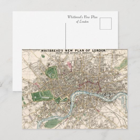 Victoriaans tijdperk stadsgezicht briefkaart (Voorkant / Achterkant)