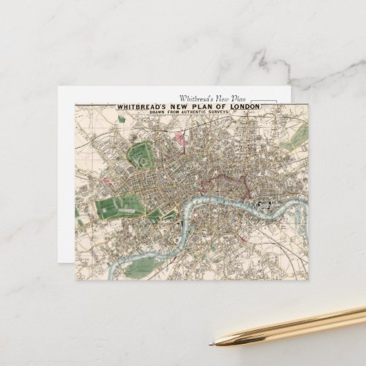 Victoriaans tijdperk stadsgezicht briefkaart (Voorkant / Achterkant in situ)