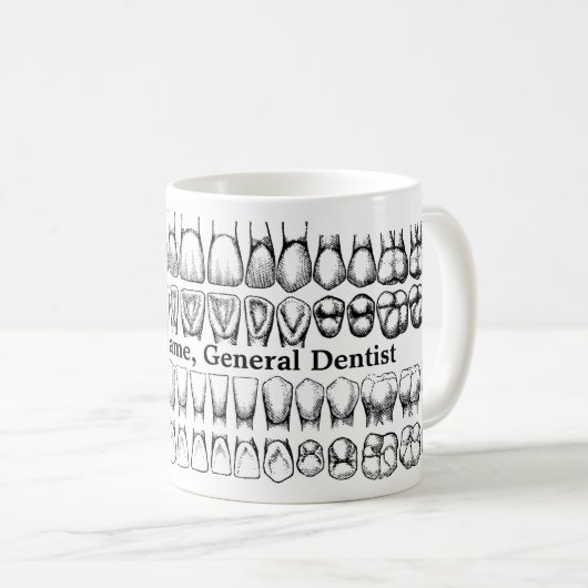  Victoriaans tijdperk tandheelkundige tandenkaart Koffiemok (Voorkant rechts)