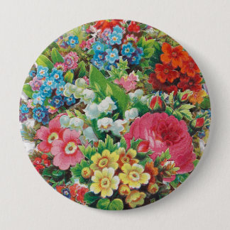 Victoriaans tijdperk Valentijnskaart, bloemboeket Ronde Button 4,0 Cm