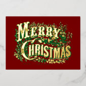  Victoriaans tijdperk van kerst Folie Feestdagenkaart (Voorkant)