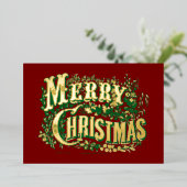  Victoriaans tijdperk van kerst Folie Feestdagenkaart (Staand Voorkant)