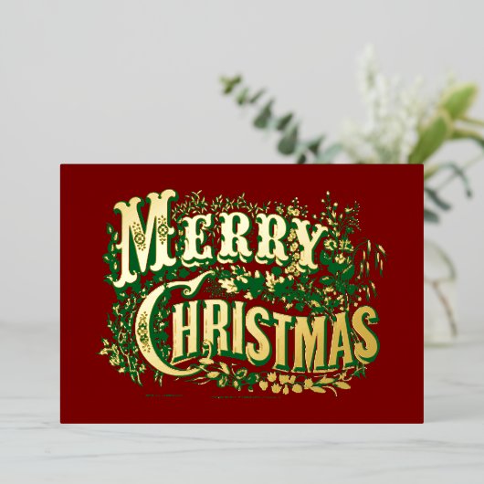 Victoriaans tijdperk van kerst Folie Feestdagenkaart (Staand Voorkant)