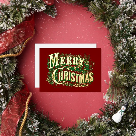  Victoriaans tijdperk van kerst Folie Feestdagenkaart (Insitu)