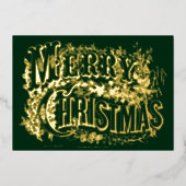  Victoriaans tijdperk van kerst Folie Feestdagenkaart (Voorkant)