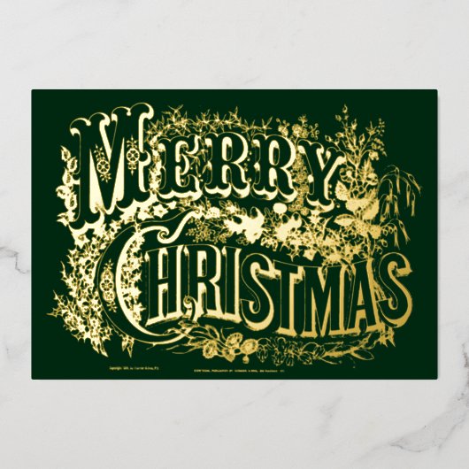  Victoriaans tijdperk van kerst Folie Feestdagenkaart (Voorkant)
