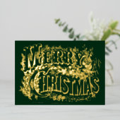  Victoriaans tijdperk van kerst Folie Feestdagenkaart (Staand Voorkant)