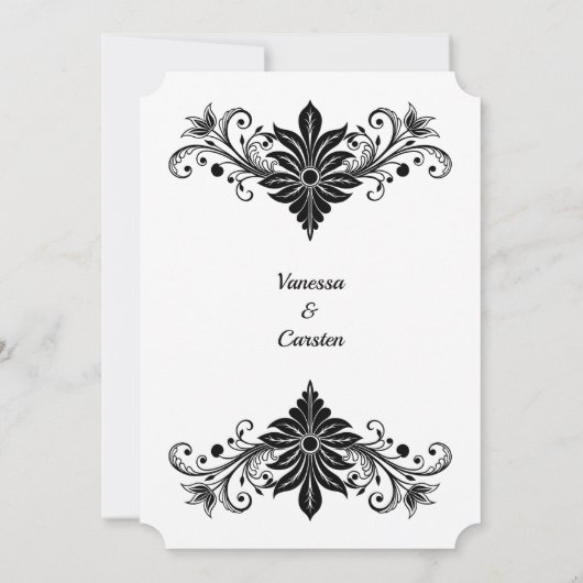 Victoriaans tijdperk Vintage bruiloft uitnodiging (Achterkant)