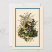 Victoriaans Tijdperk Vogels In Nest Met Bloemen Tr Kaart (Achterkant)