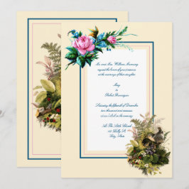 Victoriaans Tijdperk Vogels In Nest Met Bloemen Tr Kaart