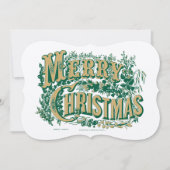 Victoriaans Tijdperk Vrolijke Kerstkleur Feestdagenkaart (Voorkant)