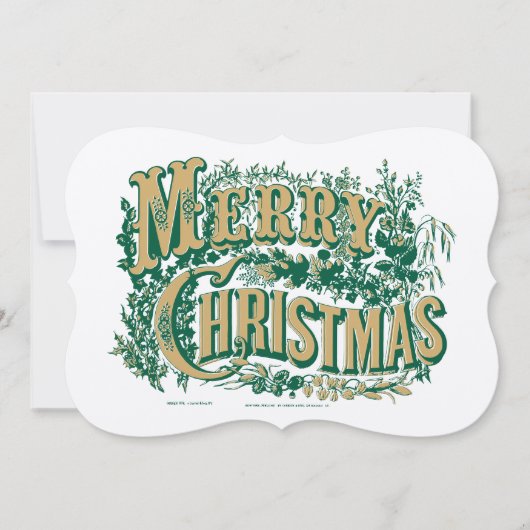  Victoriaans Tijdperk Vrolijke Kerstkleur Feestdagenkaart (Voorkant)